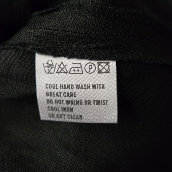 100% Linen Black Sleeveless Maxi Dress Size 12 Summer Fairy Grunge Classic - Picture 16 of 16